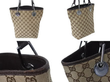 画像をギャラリービューアに読み込む, GUCCI グッチ トートバッグ ハンドバッグ GGキャンバス 120840 3444 イタリア製 ベージュ ブラウン シルバー金具 美品 中古 4b002707