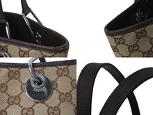 画像をギャラリービューアに読み込む, GUCCI グッチ トートバッグ ハンドバッグ GGキャンバス 120840 3444 イタリア製 ベージュ ブラウン シルバー金具 美品 中古 4b002707