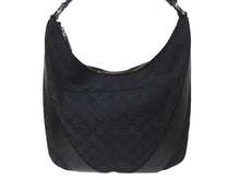 画像をギャラリービューアに読み込む, GUCCI グッチ ハンドバッグ ブラック GGスプリームキャンバス レザー 124357 GG柄 シルバー金具 美品 中古 4b002709