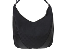 画像をギャラリービューアに読み込む, GUCCI グッチ ハンドバッグ ブラック GGスプリームキャンバス レザー 124357 GG柄 シルバー金具 美品 中古 4b002709