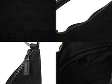 画像をギャラリービューアに読み込む, GUCCI グッチ ハンドバッグ ブラック GGスプリームキャンバス レザー 124357 GG柄 シルバー金具 美品 中古 4b002709