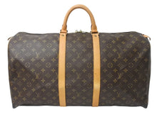 画像をギャラリービューアに読み込む, LOUIS VUITTON ルイヴィトン キーポル55 ボストンバッグ M41424 モノグラム PVC レザー ブラウン 美品 中古 4b002712