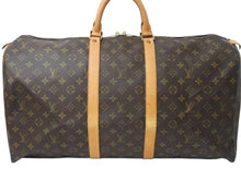 画像をギャラリービューアに読み込む, LOUIS VUITTON ルイヴィトン キーポル55 ボストンバッグ M41424 モノグラム PVC レザー ブラウン 美品 中古 4b002712