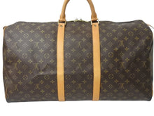 画像をギャラリービューアに読み込む, LOUIS VUITTON ルイヴィトン キーポル55 ボストンバッグ M41424 モノグラム PVC レザー ブラウン 美品 中古 4b002712