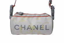 Load image into Gallery viewer, CHANEL シャネル スポーツライン ミニドラム ココマーク ショルダーバッグ 10番台 ラバー ホワイト レッド グレー シルバー金具 良品 中古 4b002714