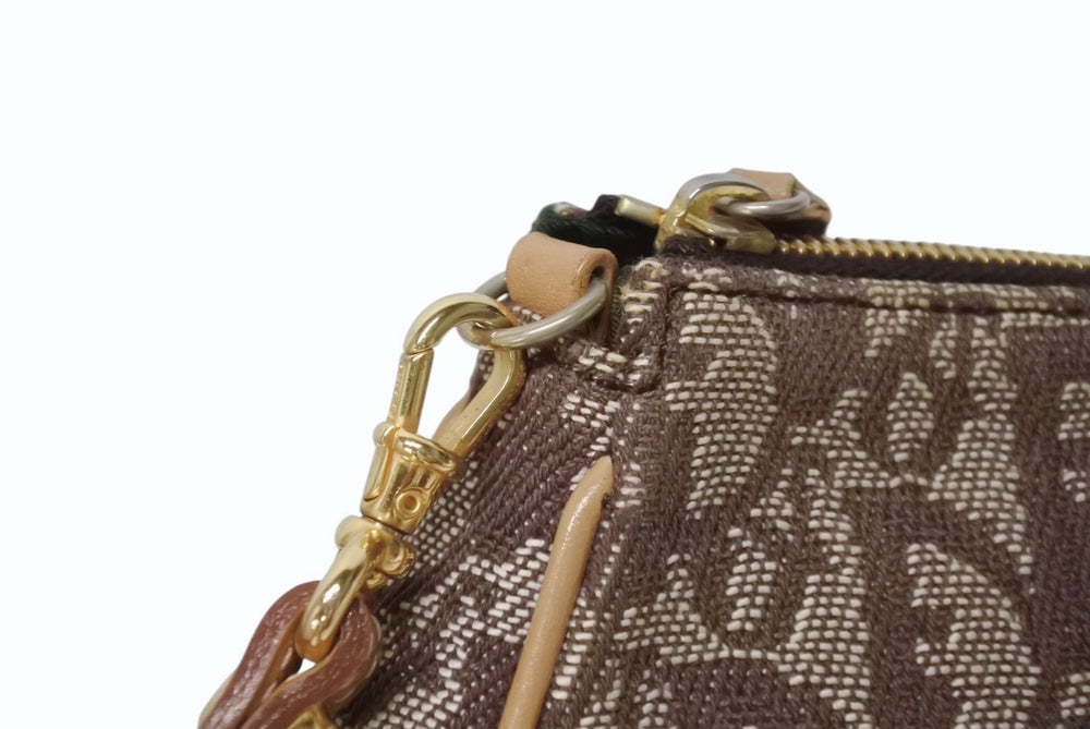 Christian Dior クリスチャンディオール トロッター サドルバッグ ショルダーバッグ サドルポーチ ブラウン 美品 中古 4b002716