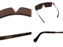 Load image into Gallery viewer, 極美品 MIUMIU ミュウミュウ キャットアイ サングラス アイウェア ZVN-70D イタリア製 メタル ブラウン ゴールド金具 中古 4b002717