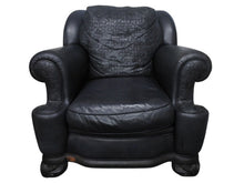 画像をギャラリービューアに読み込む, CHROMEHEARTS クロムハーツ ソファ 椅子 セメタリー クロスパッチ 希少 エボニーウッド レザー ブラック 美品 中古 4b002730