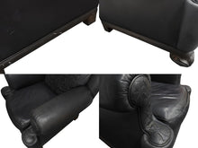 画像をギャラリービューアに読み込む, CHROMEHEARTS クロムハーツ ソファ 椅子 セメタリー クロスパッチ 希少 エボニーウッド レザー ブラック 美品 中古 4b002730