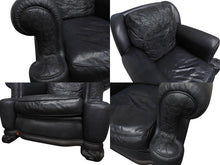 画像をギャラリービューアに読み込む, CHROMEHEARTS クロムハーツ ソファ 椅子 セメタリー クロスパッチ 希少 エボニーウッド レザー ブラック 美品 中古 4b002730