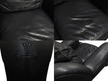 画像をギャラリービューアに読み込む, CHROMEHEARTS クロムハーツ ソファ 椅子 セメタリー クロスパッチ 希少 エボニーウッド レザー ブラック 美品 中古 4b002730