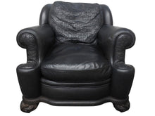 画像をギャラリービューアに読み込む, CHROMEHEARTS クロムハーツ ソファ 椅子 セメタリー クロスパッチ 希少 エボニーウッド レザーブラック 美品 中古 4b002731