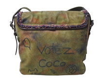 Load image into Gallery viewer, 極美品 CHANEL シャネル エンブロイダリー グラフィティ ショルダーバッグ A92789 ココマーク 21番台 カーキ 中古 4b002745