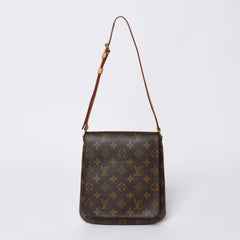 LOUIS VUITTON Monogram Musette Salsa Shoulder Bag M51258 Brown PVC Tanned Leather Gold Hardware Good Condition Used 4a000259