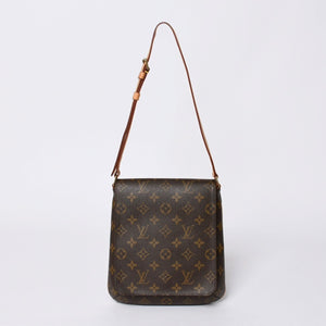 LOUIS VUITTON Monogram Musette Salsa Shoulder Bag M51258 Brown PVC Tanned Leather Gold Hardware Good Condition Used 4a000259