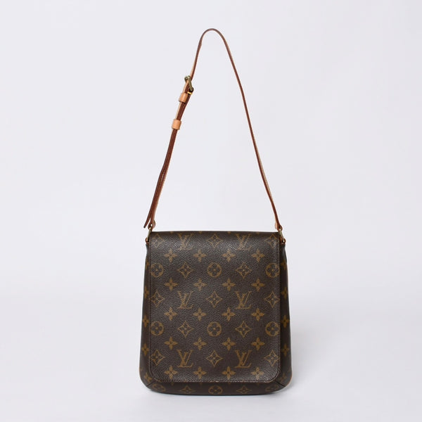 LOUIS VUITTON Monogram Musette Salsa Shoulder Bag M51258 Brown PVC Tanned Leather Gold Hardware Good Condition Used 4a000259