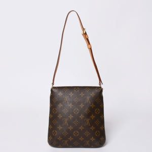 LOUIS VUITTON Monogram Musette Salsa Shoulder Bag M51258 Brown PVC Tanned Leather Gold Hardware Good Condition Used 4a000259