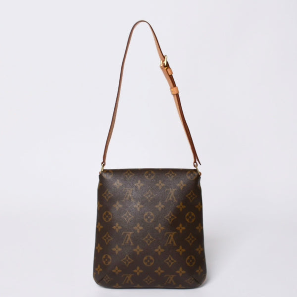 LOUIS VUITTON Monogram Musette Salsa Shoulder Bag M51258 Brown PVC Tanned Leather Gold Hardware Good Condition Used 4a000259