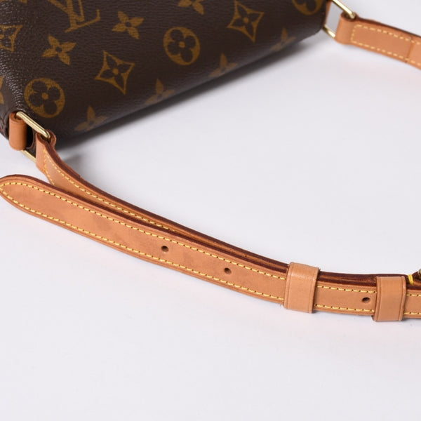 LOUIS VUITTON Monogram Musette Salsa Shoulder Bag M51258 Brown PVC Tanned Leather Gold Hardware Good Condition Used 4a000259