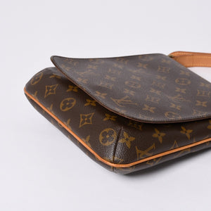 LOUIS VUITTON Monogram Musette Salsa Shoulder Bag M51258 Brown PVC Tanned Leather Gold Hardware Good Condition Used 4a000259