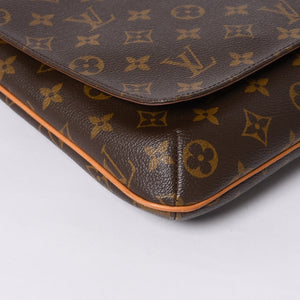 LOUIS VUITTON Monogram Musette Salsa Shoulder Bag M51258 Brown PVC Tanned Leather Gold Hardware Good Condition Used 4a000259