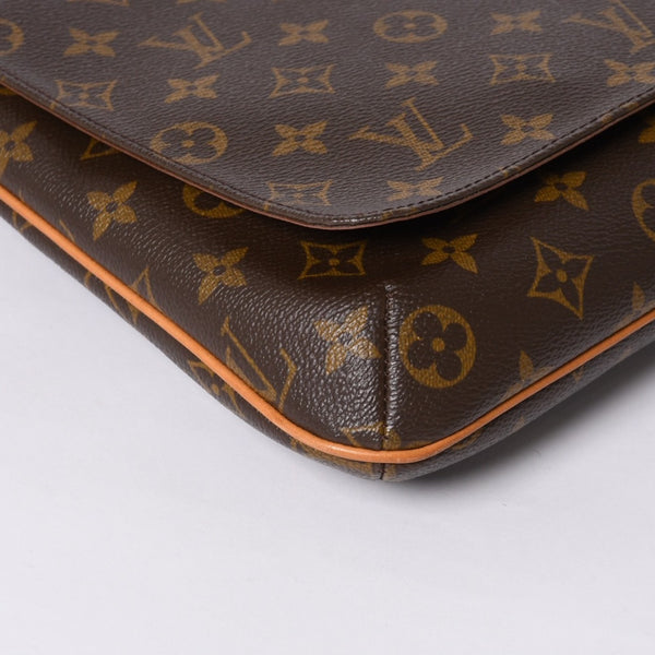 LOUIS VUITTON Monogram Musette Salsa Shoulder Bag M51258 Brown PVC Tanned Leather Gold Hardware Good Condition Used 4a000259
