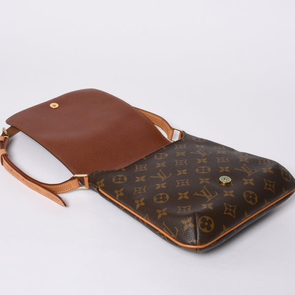 LOUIS VUITTON Monogram Musette Salsa Shoulder Bag M51258 Brown PVC Tanned Leather Gold Hardware Good Condition Used 4a000259