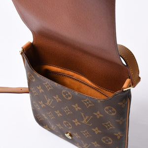 LOUIS VUITTON Monogram Musette Salsa Shoulder Bag M51258 Brown PVC Tanned Leather Gold Hardware Good Condition Used 4a000259
