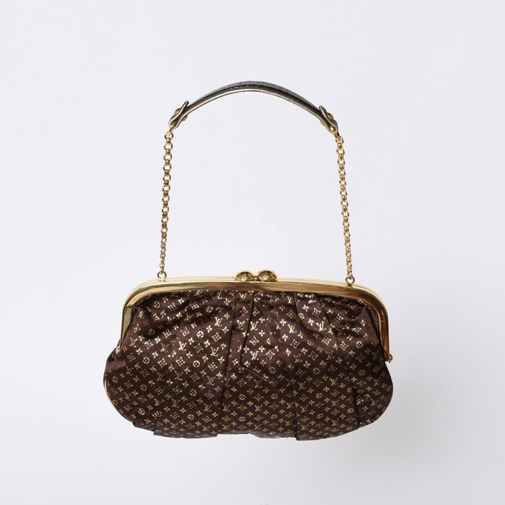 LOUISVUITTON Louis Vuitton Omoniere Handbag M92060 Monogram Satin Gold Hardware Good Condition Used 4a000353