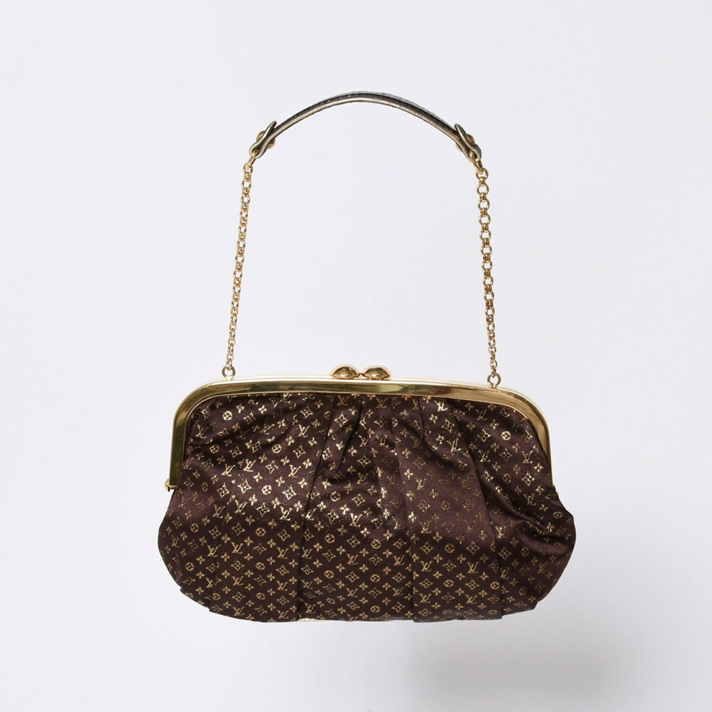 LOUISVUITTON Louis Vuitton Omoniere Handbag M92060 Monogram Satin Gold Hardware Good Condition Used 4a000353