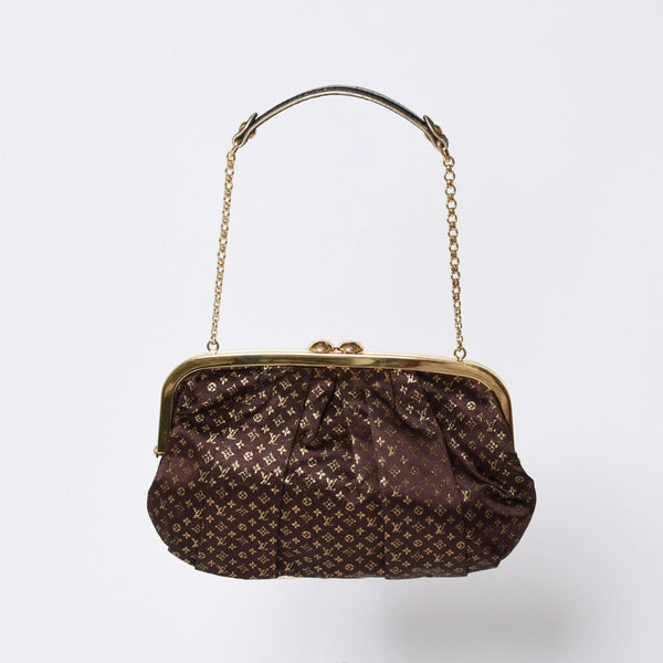 LOUISVUITTON Louis Vuitton Omoniere Handbag M92060 Monogram Satin Gold Hardware Good Condition Used 4a000353
