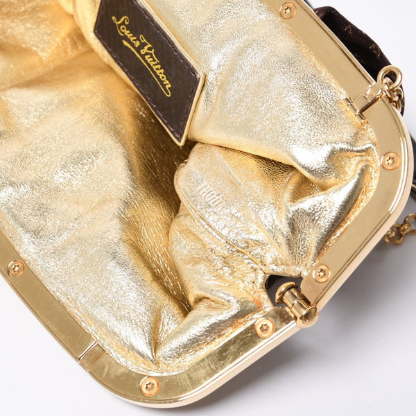 LOUISVUITTON Louis Vuitton Omoniere Handbag M92060 Monogram Satin Gold Hardware Good Condition Used 4a000353