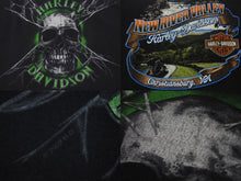 画像をギャラリービューアに読み込む, HARLEY DAVIDSON ハーレーダビットソン スカルプリント 半袖Tシャツ ブラック グリーン ホワイト サイズ2XL 美品 中古 4b002757