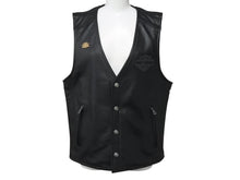 画像をギャラリービューアに読み込む, 極美品 HARLEY DAVIDSON ハーレーダビットソン レザーベスト 98132 サイズM レザー スカル パッチ ブラック 中古 4b002760