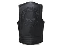 画像をギャラリービューアに読み込む, 極美品 HARLEY DAVIDSON ハーレーダビットソン レザーベスト 98132 サイズM レザー スカル パッチ ブラック 中古 4b002760
