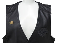 画像をギャラリービューアに読み込む, 極美品 HARLEY DAVIDSON ハーレーダビットソン レザーベスト 98132 サイズM レザー スカル パッチ ブラック 中古 4b002760