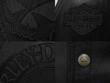 画像をギャラリービューアに読み込む, 極美品 HARLEY DAVIDSON ハーレーダビットソン レザーベスト 98132 サイズM レザー スカル パッチ ブラック 中古 4b002760