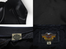 Load image into Gallery viewer, HARLEY DAVIDSON ハーレーダビットソン レザーベスト 50107 サイズM カーフレザー ブラック レーシング バイク 美品 中古 4b002761