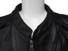 画像をギャラリービューアに読み込む, 極美品 HARLEY DAVIDSON ハーレーダビットソン レザージャケット ラインストーン ブラック オレンジ シルバー金具 サイズL 中古 4b002762