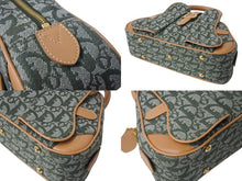 画像をギャラリービューアに読み込む, 極美品 Christian Dior クリスチャンディオール トロッター ダブルサドルバッグ ハンドバッグ PZ0701 カーキ キャンバス 中古 4b002784