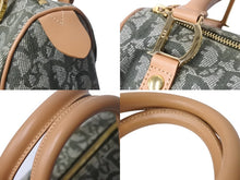 Load image into Gallery viewer, 極美品 Christian Dior クリスチャンディオール ハンドバッグ トロッター コットン グリーン ベージュ 中古 4b002785