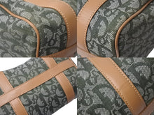 Load image into Gallery viewer, 極美品 Christian Dior クリスチャンディオール ハンドバッグ トロッター コットン グリーン ベージュ 中古 4b002785