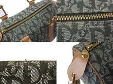 Load image into Gallery viewer, 極美品 Christian Dior クリスチャンディオール ハンドバッグ トロッター コットン グリーン ベージュ 中古 4b002785