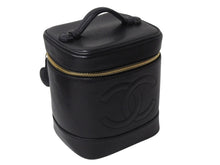 Load image into Gallery viewer, 極美品 CHANEL シャネル バニティ ハンドバッグ 4番台 ココマーク キャビアスキン ブラック ゴールド金具 中古 4b002787
