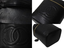 Load image into Gallery viewer, 極美品 CHANEL シャネル バニティ ハンドバッグ 4番台 ココマーク キャビアスキン ブラック ゴールド金具 中古 4b002787