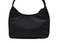 画像をギャラリービューアに読み込む, 極美品 PRADA プラダ ホーボー ハンドバッグ ワンショルダーバッグ 三角ロゴプレート MV519 ブラック ナイロン 中古 4b007728
