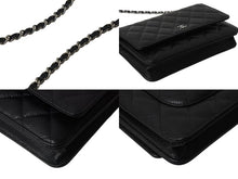Load image into Gallery viewer, 極美品 CHANEL シャネル チェーンウォレット ショルダーバッグ ランダム番台 ココマーク キャビアスキン キルティング ブラック 中古 4b002801