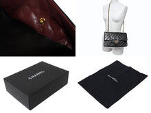 画像をギャラリービューアに読み込む, 極美品 CHANEL シャネル マトラッセ25 Wフラップ Wチェーンショルダーバッグ 4番台 ラムスキン ココマーク ブラック ゴールド金具 中古 4b002802