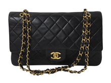 画像をギャラリービューアに読み込む, 極美品 CHANEL シャネル マトラッセ25 Wフラップ Wチェーンショルダーバッグ 4番台 ラムスキン ココマーク ブラック ゴールド金具 中古 4b002802
