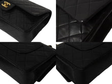 画像をギャラリービューアに読み込む, 極美品 CHANEL シャネル マトラッセ25 Wフラップ Wチェーンショルダーバッグ 4番台 ラムスキン ココマーク ブラック ゴールド金具 中古 4b002802